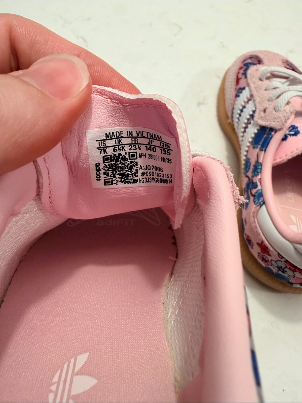 Adidas Kids Liberty London Pink Floral Gazelle Shoes - Picture 5 of 5